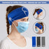 CODACE 3 Packs Nurse Headbands with Buttons, Face Cover Holder, Reduce Ear Pain, Elastic Hair Bands for Women Nursing Healthcare Worker(Blue, Blac...