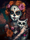 HMDIIMGE Diamond Painting Kits for Adults, Sugar Skull Girl Rose Diamond Art Kits Beginner Full Round Drill, Paint with Diamond for Relaxation and...