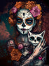 HMDIIMGE Diamond Painting Kits for Adults, Sugar Skull Girl Rose Diamond Art Kits Beginner Full Round Drill, Paint with Diamond for Relaxation and...