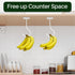 2-Pack Banana Hook Under Cabinet,Banana Holder,Metal Banana Hanger Hook,Adhesive Banana Hook, Foldable Banana Hook, Folds Up With Magnets When Not...
