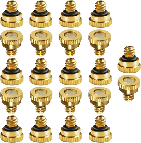 Brass Misting Nozzles for Garden Cooling System 0.016" (0.4 mm) 10/24 UNC (22 PCS) (0.016'')...