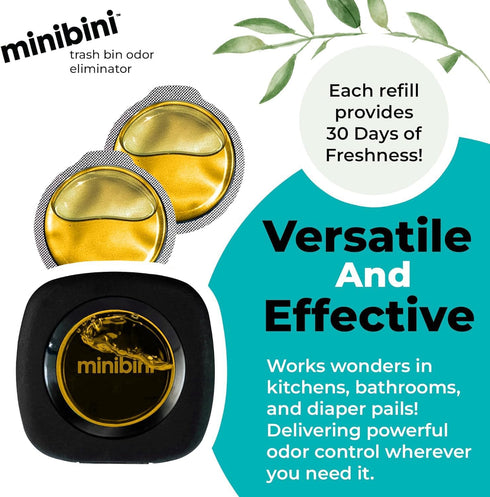 Flint MiniBini Odor Eliminating Device, 30 Day Kitchen, Bathroom, and Garbage Can Deodorizer with Fresh Lemon Scent...