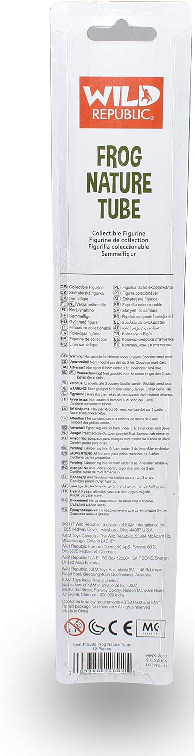 Wild Republic Frog Nature Tube, Amphibian Figures, Frog Toys, Educational Toys for Kids, 12-Piece...