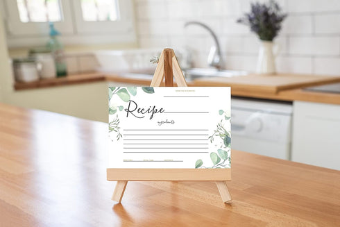 Your Main Event Prints 50 Eucalyptus Double-Sided Recipe Cards – Perfect for Weddings, Bridal Showers, Rehearsal Dinners, Engagement Parties, Baby...