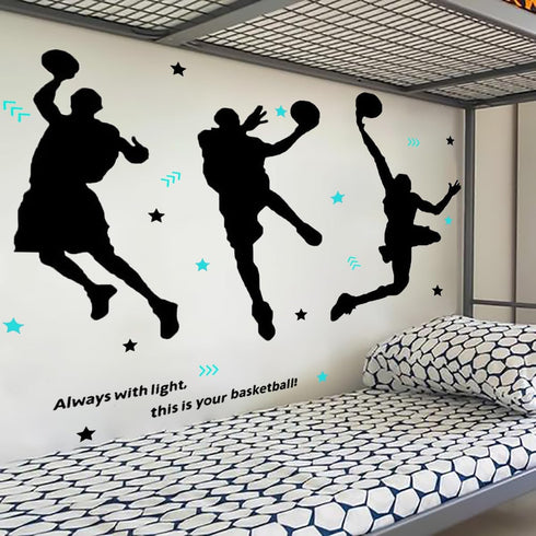 3D Basketball Player Wall Decals Decors for Boys Room,Basketball Slam Dunk Wall Decor for Boys Bedroom...