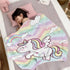 Baby Throw Blanket for Girls, Soft Cozy Cute Fantasy Horse Plush Flannel Crib Blanket for Nursery, 32 x 48 Inch Rainbow Cartoon Fleece Fuzzy Blank...