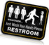 Bigtime Signs Funny Bathroom Sign | 11.5" x 8.75" Rigid PVC | All Gender Bigfoot & Alien Wash Your Hands Please - Bathroom Decor & Signs...