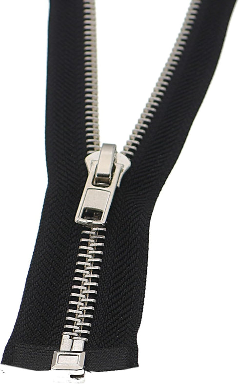 Leekayer 5# 27 Inch Metal Zipper Black Chrome Separating Zippers Jacket Zipper for Sewing Coat Vest Bag 68 cm Handmade Bulk 2 pcs/Pack...