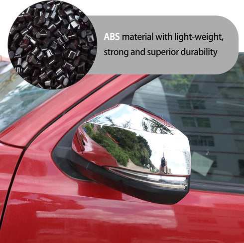 Car Door Side Mirror Cover Trim Compatible with Tacoma 2006-2015,Outside Door Mirror Cover Trim, Exterior Rearview Mirror Cap ABS (Bright Silver)...