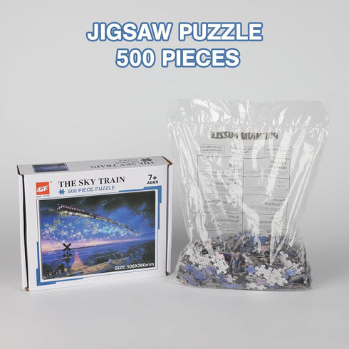 Jigsaw Puzzles 500 Pieces for Adults Romantic Pinwheel Night Sky Train Sea Beach Aurora Stars Kids Educational Toys Gifts for Teen Challenging Puz...
