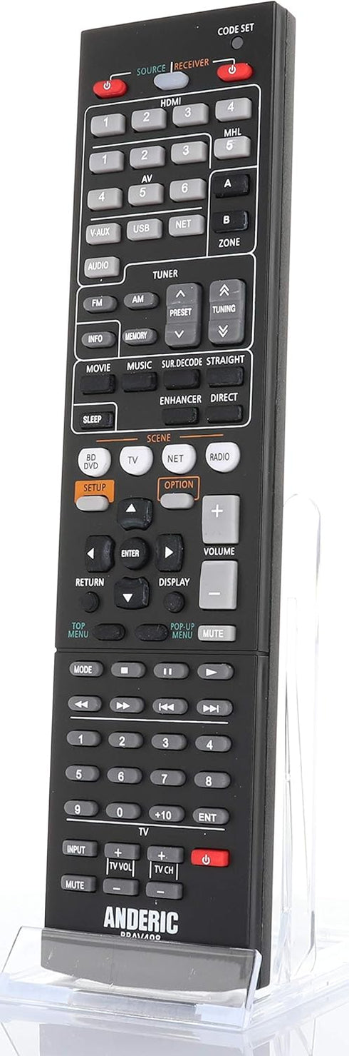 Anderic RRAV498 Replacement Remote for Yamaha Audio Receivers - RAV293, RAV331, RAV334, RAV336, RAV432, RAV434, RAV435, RAV436, RAV463, RAV491, RA...