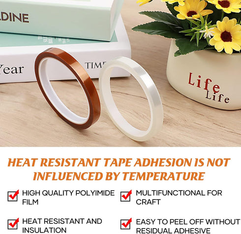 HTVRONT Teflon Sheets for Heat Press - 3 Packs 12" x 16" Teflon Paper with 3 Rolls 10mm x 33m Heat Tape for Sublimation Non-Stick PTFE Teflon Shee...