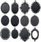 10pcs 30x40mm Black Oval Blank Bezel Pendant Trays Base Cabochon Settings Trays Pendant Blanks (M117)...