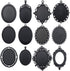 10pcs 30x40mm Black Oval Blank Bezel Pendant Trays Base Cabochon Settings Trays Pendant Blanks (M117)...