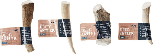 Amazon Brand – Wag Dog Deer Antler Chew, Naturally Shed. Whole, Small (Best for Dogs under 15 lbs) 4–5.5 inches...