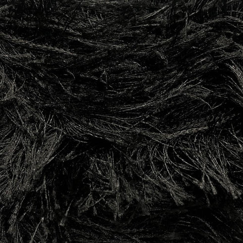 Eyelash Fun Fur Yarn 100 Gram (3.53 Ounces) 175 Yards (160 Meters) (Black - 4 Skeins)......