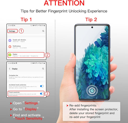 JETech Screen Protector for Samsung Galaxy S20 FE 6.5-Inch with Camera Lens Protector, Tempered Glass Film, Fingerprint ID Compatible, HD Clear, 2...