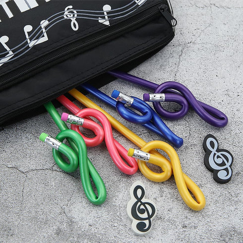 Apol Music Notes Theme Stationery Set 8 Pieces Include 1 Pcs Stave Music Notebook 2 Pcs High-notes Eraser and 5 Pcs Notes Pencils for For Students...