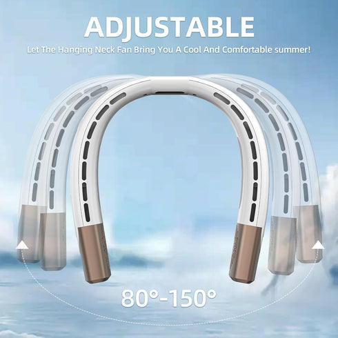Portable Neck Fan,Hands Free Bladeless Fan with 2 Cooling Plate,Personal Fan 4000mAh Battery USB Rechargeable,5 Speeds Adjustable 360° Cooling,Sup...