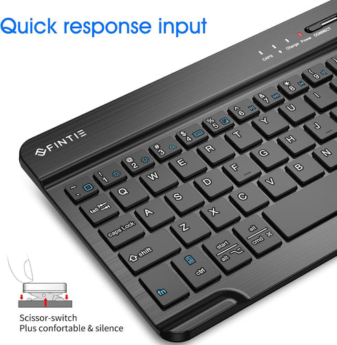 Fintie 7-Inch Ultrathin (4mm) Wireless Bluetooth Keyboard for iPad Samsung Tablet, iPhone Smartphone, iOS, Android Tablets Phone...