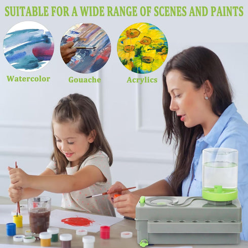 Paint Brush Cleaner Upgrade Painting Supplies, Painting Station with Drain, Strengthen Water Recycling Brush Rinser, Paint Brush Cleaner Tool for ...