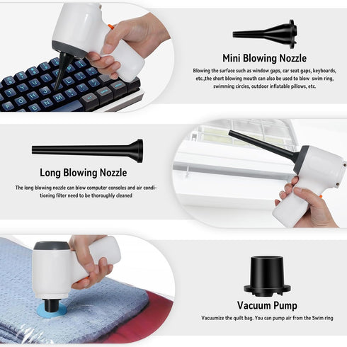 Handheld Vacuum Car Mini Vacuum Cleaner, 8000PA Strong Suction, 3in1 Vacuuming Blowing Dust Inflation Portable Cordless Vacuum Cleaner for Car Hom...