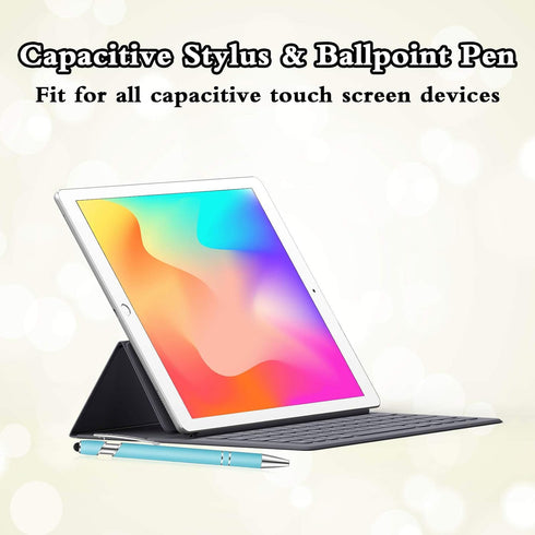 12 Pieces Ballpoint Pen with Stylus Tip, 1.0 mm Black Ink Metal Pen Stylus Pen for Touch Screens, 2 in 1 Stylus Ballpoint Pen (Mixed Color)...