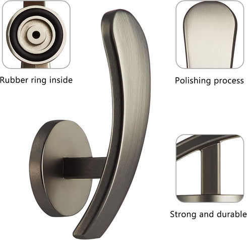 Furge 4 Pieces Curtain Holdback,Wall Mounted Hooks Drapery Tiebacks with Screws Metal Decorative Curtain Holdbacks Decorative Window Drapery Holde...