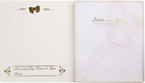 LOVENJOY Gift-Boxed Double Hearts Cake Topper Rose Gold, Crystal Rhinestones...