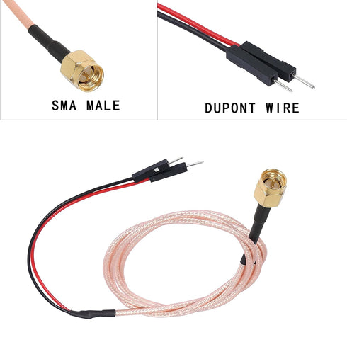 XMSJSIY SMA Male to Dupont Wire Coaxial Coax Test Leads Cable Connector Adapter Extension Wire (Red+Black)-1 pcs...