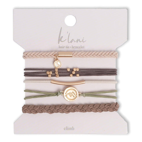 K’lani - Hair Tie Bracelets for Women - Dual-Use Bracelet and Hair Tie - Stylish Ponytail Hair Accessories - (Climb) Set of 5 - (M)...