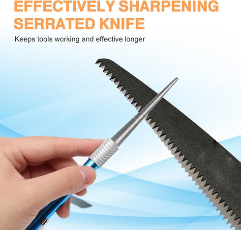 3PCS Garden Tool Sharpener, 2PCS Double-Sided Diamond Knife Sharpener/ 1PCS Retractable Diamond Sharpening Rod, Blade Sharpener Stone Pocket Knife...
