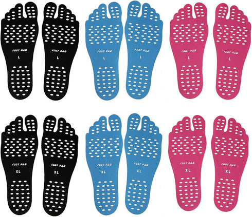 Beach Foot Pads Barefoot Adhesive Invisible Shoes Stick on Foot Pad Stickers Stick on Soles Anti-Slip Waterproof Silicone Unisex Footing Pad for S...
