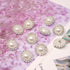 Honbay 10PCS 16mm/0.63inch Round Rhinestone Faux Pearl Buttons Embellishments - Sew on (White)...