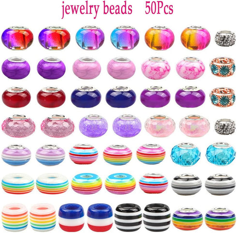 Alcyuh 162Pcs DIY Charm Bracelet Making Kit for Girls Bangle Bracelets Kit Jewelry Making Supplies with Beads, Pendant Charms, Bracelets and Neckl...
