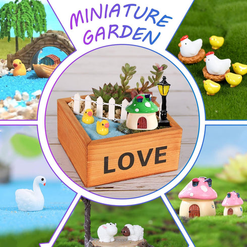 123 Pcs Fairy Garden Accessories, Fairy Garden Accessories Outdoor, Miniature Figurines, Garden Decorations, Fairy Garden Kit Miniatures for Terra...