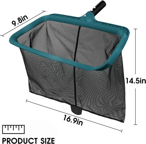 Poolvio Professional Swimming Pool Skimmer Net, Heavy Duty Pool Leaf Rake with Ultra Deep Fine Mesh Net Bag, Fast Cleaning Tool for Inground & abo...