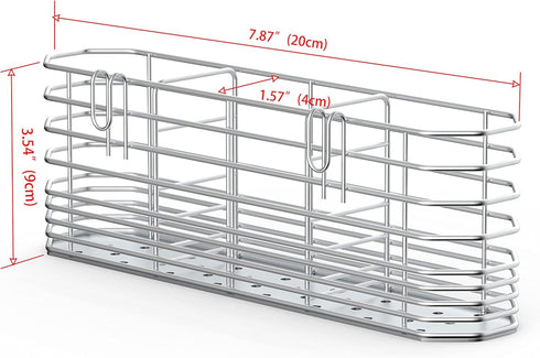 Cutlery Holder,Silverware Organizer and Drying Rack Stainless Steel Cutlery Rack with Hook Drying Rack,3 Compartments,Rust-Proof,No Drilling...