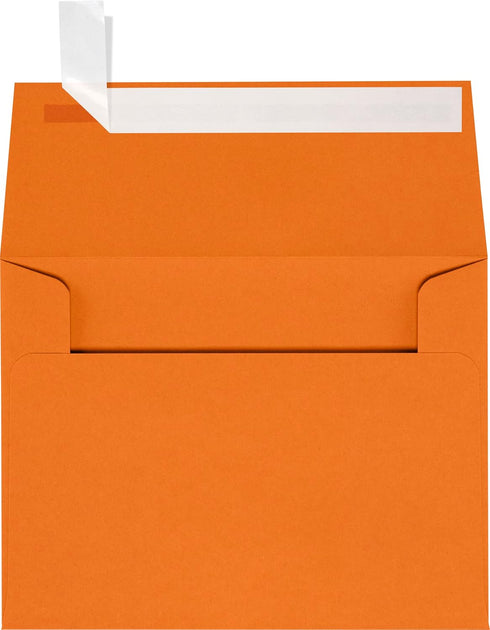 LUXPaper A2 Invitation Envelopes | Peel & Press | 4 3/8" x 5 3/4" | Mandarin Orange | 80lb. Text | 50 Qty...