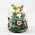 Elanze Designs Green Family Flittering Hummingbirds with Purple Flowers Bird Tabletop Figurine 100MM Sturdy Glitter Water Snow Globe Plays Tune Yo...