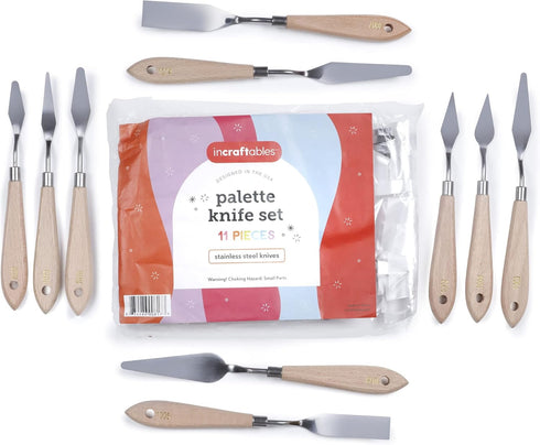 Incraftables Stainless Steel Palette Knife Set (11pcs). Art Palette Knife for Acrylic Painting. Best Palette Knives for Cake Decorating & DIY Craf...