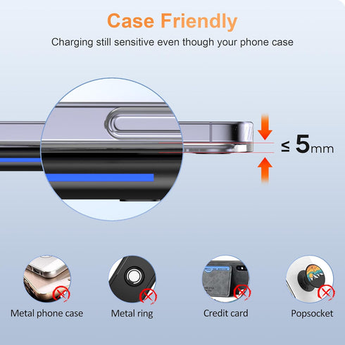 Wireless Charger, 15W Max Wireless Charging Pad Compatible with iPhone 15/14/13/12/SE/11/11 Pro/XS Max/XR/X/8, AirPods, Wireless Charge Mat for Sa...
