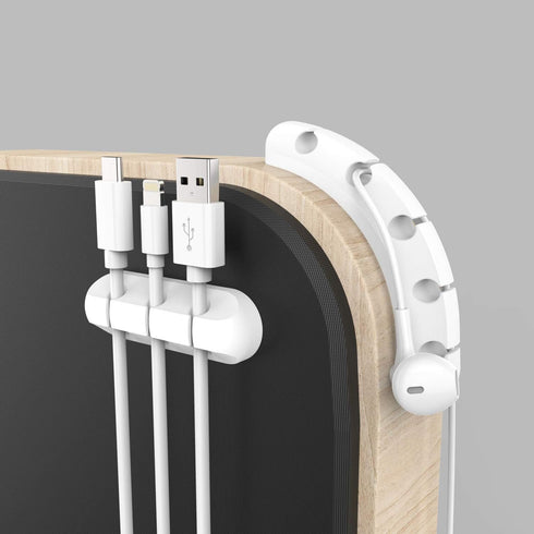 Cord/Cable Organizer White Cord Holder, Wire Organizer USB Cable Management Cord Keeper, 3 Packs Cable Clips for Car Home and Office (7, 5, 3 Slot...