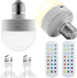 KMU Rechargeable Battery Operated Light Bulb 2 Pack E26 Battery Powered Light Bulb with 2 Remote Control, WRGB 15 Colors LED Light Bulb for Non Ha...