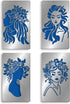 FINGERINSPIRE 4 Pcs Women Theme Metal Journal Stencil Metal Painting Template Stainless Steel Multifunctional Planner Metal Stencils Templates for...