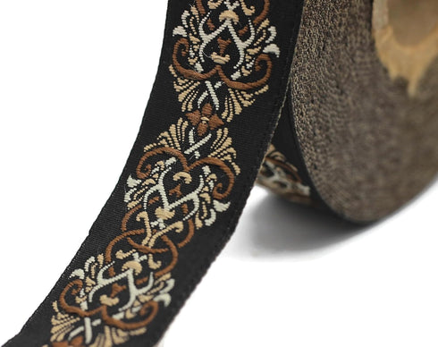 10.9 Yards 0.98 inch Celtic Knot Brown Jacquard Ribbon Trim Embroidered Sewing Band Woven Border 25976...