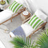 Outdoor Throw Pillow Covers 18×18 Inch, Waterproof Square Throw Pillow Cases with Fringe, Striped Decorative Outdoor Cushion Covers for Garden, Pa...