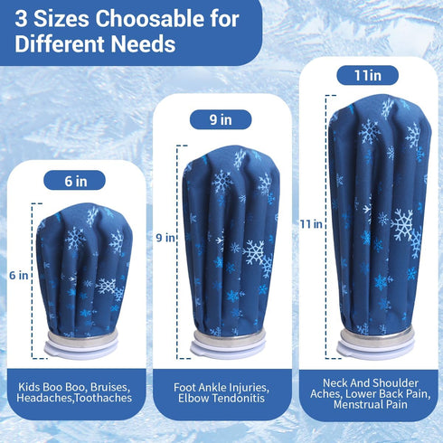 NEWGO Ice Pack Small Ice Bag for Injury Reusable, Fillable Ice Bag with Wide Mouth, Hot Water Bag for Pain Relief, Swelling, Wisdom Teeth, Headach...
