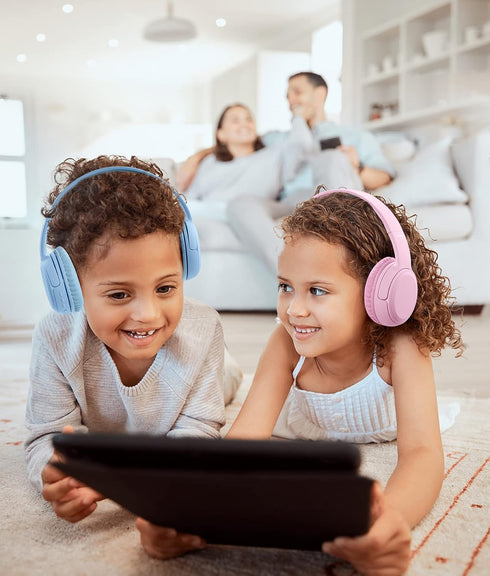 Kids Headphones, Over-Ear Headphones Bluetooth Wireless Kids with Mic, 85/93dB Volume Limited, Stereo Sound, Wired Inline AUX Cord Headphones for ...