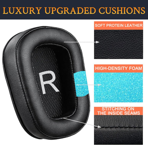 SOULWIT Ear Pads Cushions Replacement for Logitech G35 G930 G933 G933S G935 G633 G633S G635 G533 G430 G431 G432 G433 Gaming Headset, Earpads for G...